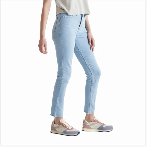 NWT DUER Women's High Rise Taper Denim Pant in Light Bleach 27" x 27" - Picture 2 of 10